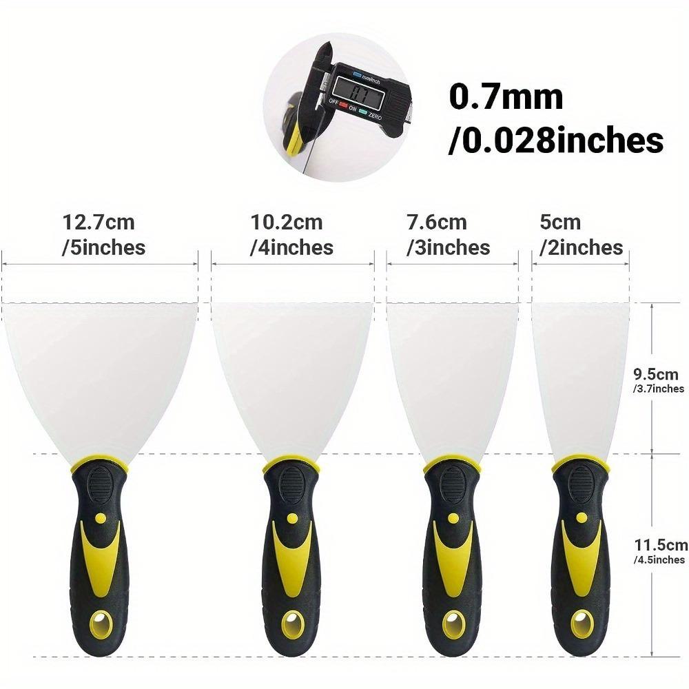 4Pcs Putty Knives Set Metal Scrapers Scrapers for Drywall Putty Decals Wallpaper Baking Patching and Painting