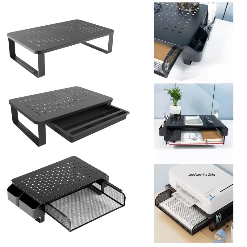 Computer Monitorständer mit Belüftungsschublade Stifthalter Metallbildschirmständer mit Ablage für Computer Laptop Drucker