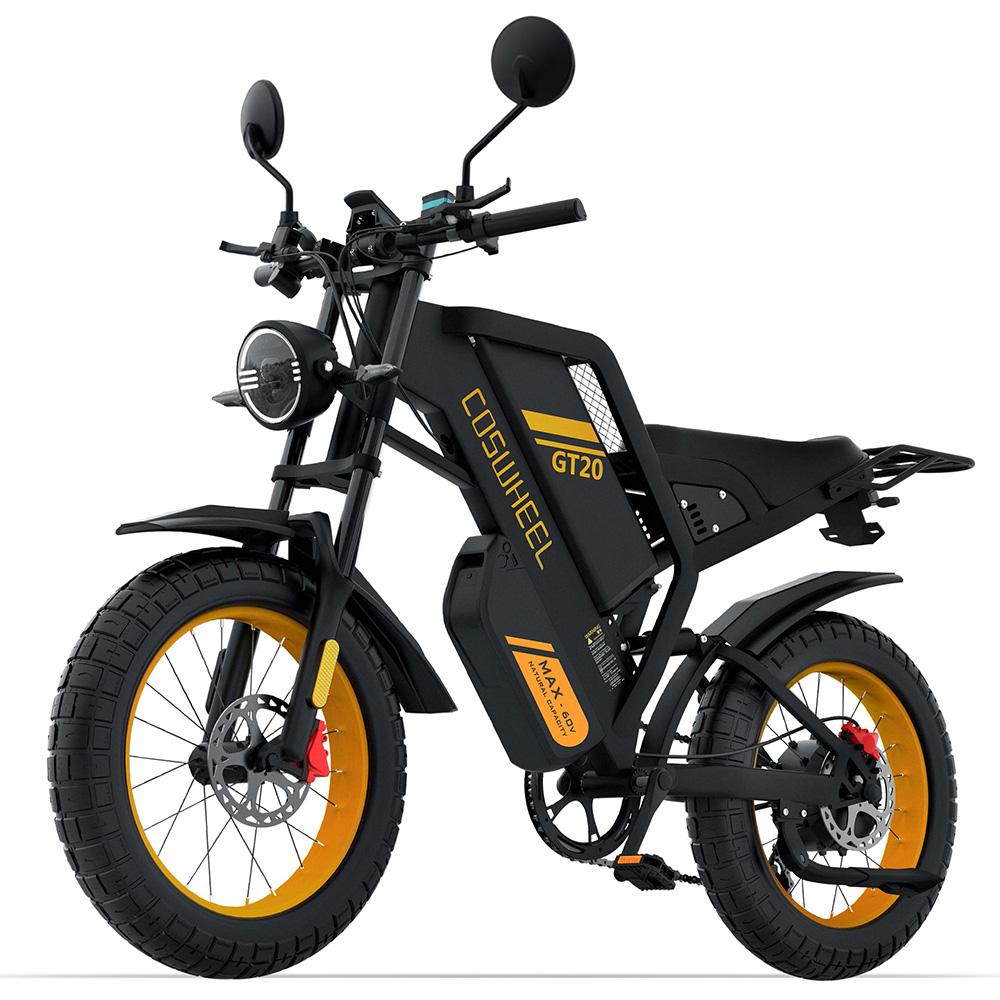 Electric Bicycle All Terrain Coswheel GT20 Max 2000W Peak Motor Full Suspension Adult E-bike 48V 40AH Dual Hydraulic Brake