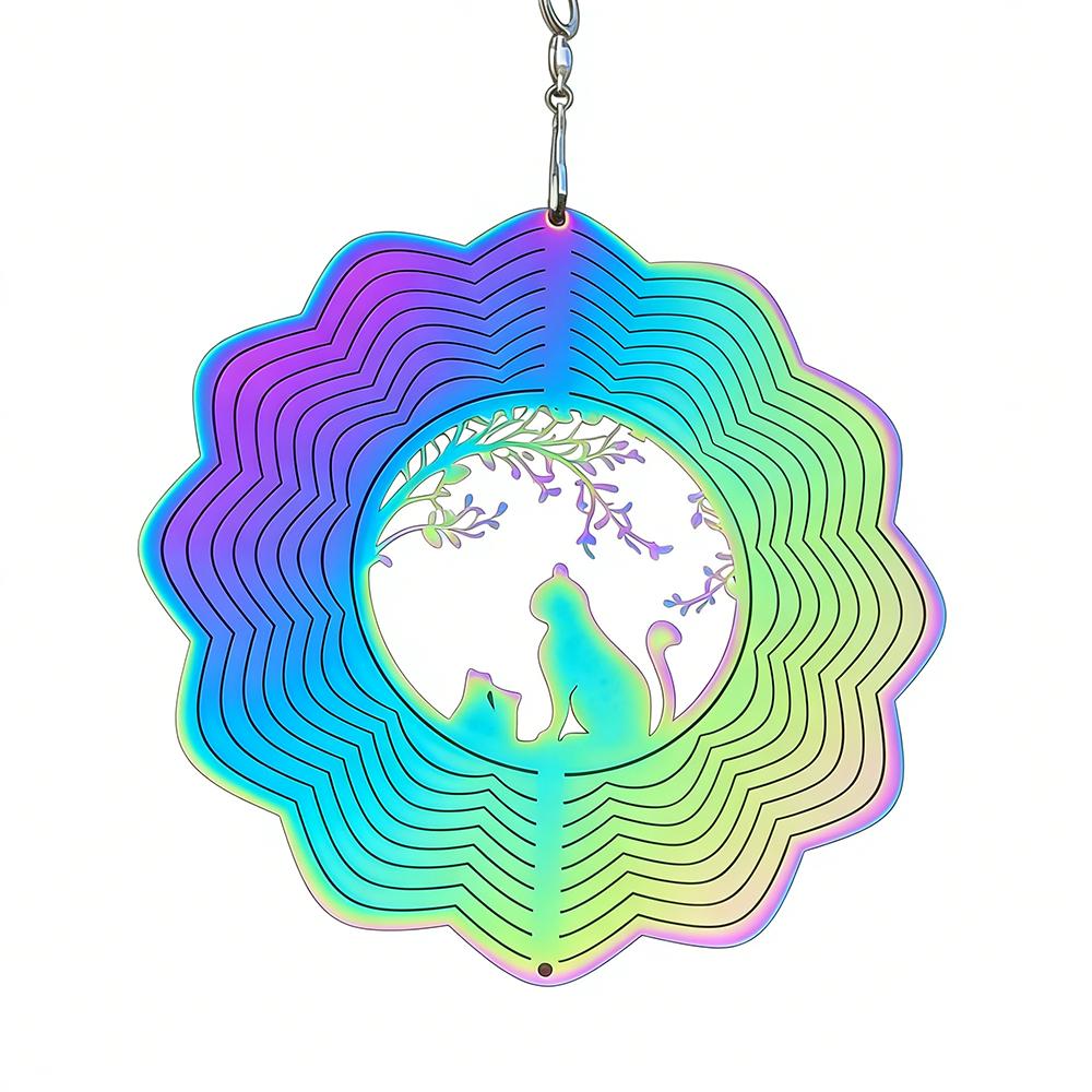 Colorful Wind Chime Pendant Gradient Wind Spinner Catcher Butterfly Hanging Ornaments  Living Room