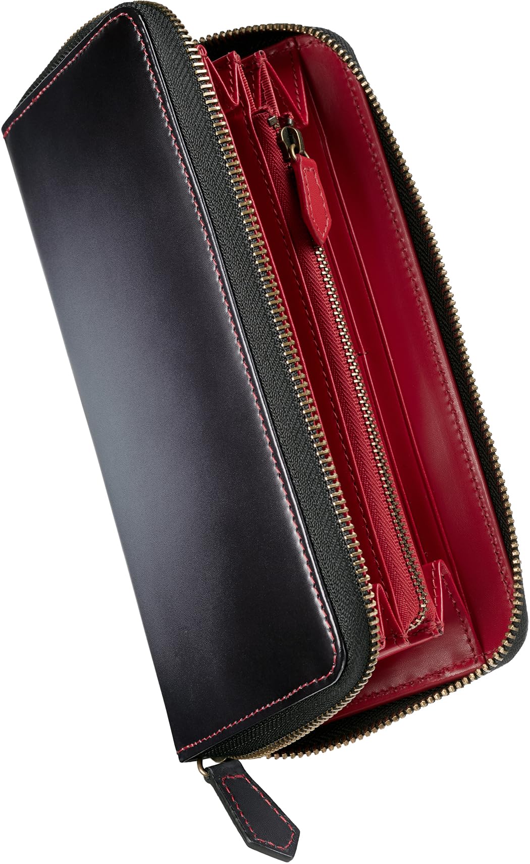 

Wallet Long Wallet Genuine Leather Vintage Leather Easy to Take Out Coins YKK Round Zipper [H2W] Men s