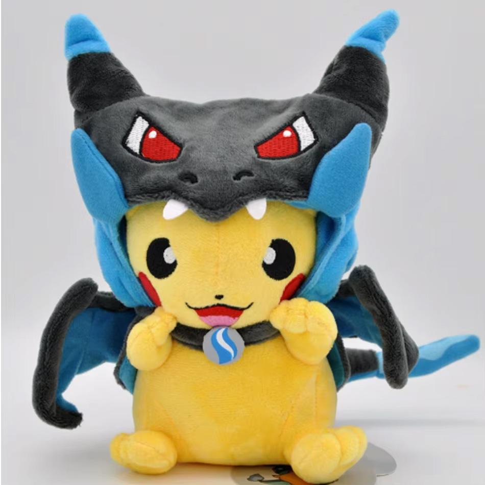 10Pcs Pokemon Pikachu Cosplay Toy Charizard Snorlax Garchomp Tyranitar Hydreigon Anime Eevee Lapras Stuffed Plush Doll