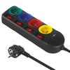Power Strip - Maclean - Mce508 B - 4 Sockets + 2 USB - Individual Switches - 1.5m Black