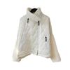 Stand-up Collar Zipper Design Sense Cotton Clothes Splicing Knitted Cardigan Autumn and Winter New Thickened Loose Sweater Jacket Women