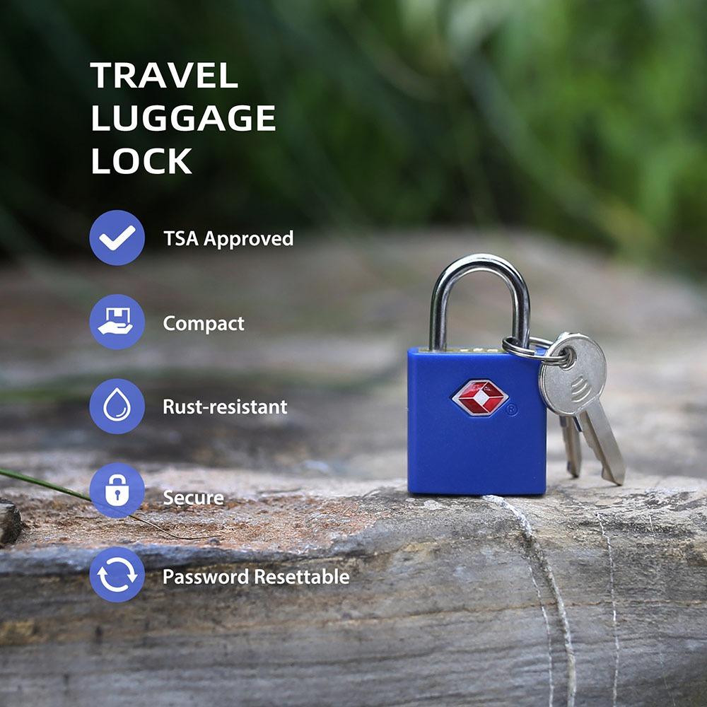 

Mini Customs Lock TSA Security Padlock Portable Cabinet Lock for Travel синий