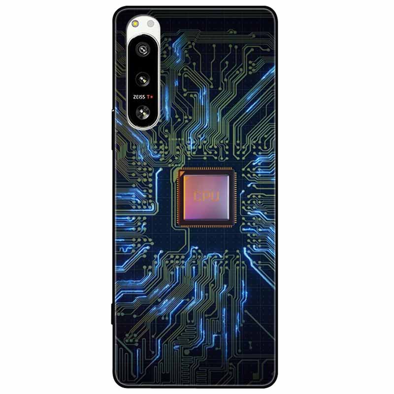 For Sony Xperia 5 IV / 10 IV Case 10IV Soft Black Silicone Forest Painted Phone Back Covers For Sony Xperia 1 IV Case TPU Coque