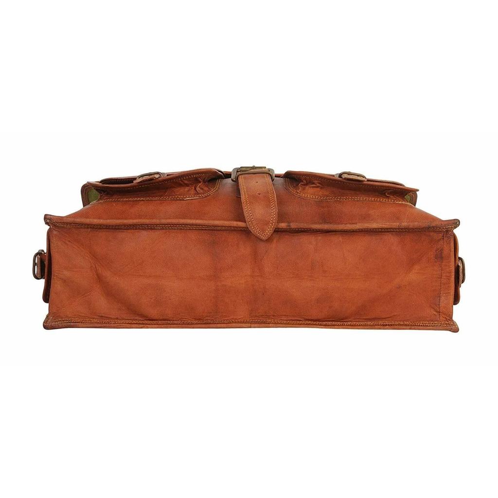 Męska Modna Torba Listonoszka w Stylu Vintage ze Skóry Aktówka na Laptopa Ręcznie Robiona Torba