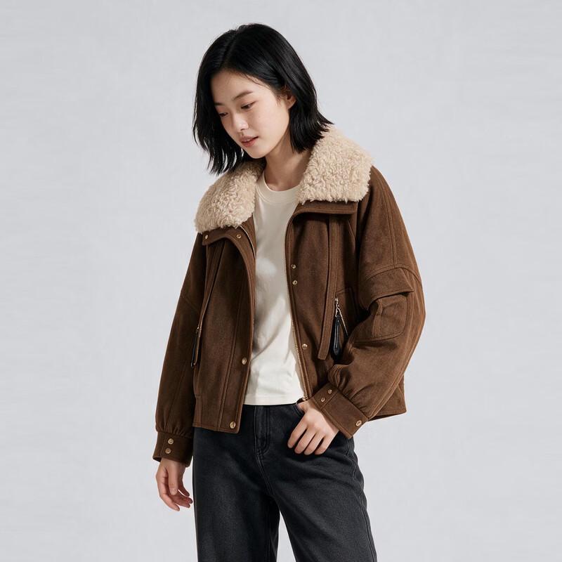 Women's Retro Faux Suede Biker Jacket