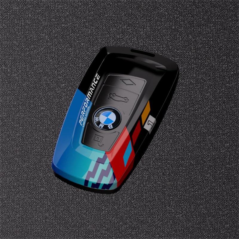 Applicable To BMW 5 Series Key Case New 3 Series Carbon Fiber Texture Key Case 7 Series Blade X5x6 Square X1x3 Shell Buckle
