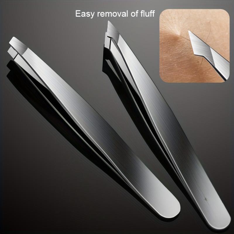 4-piece stainless steel precision tweezers | multifunctional eyebrow and facial hair removal tool