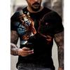 Men's T-shirt Skull Head 3D Digital Print Men's Novelty Short Sleeve Crew Neck Tees Summer Halloween Party Outdoor Fitness Tops