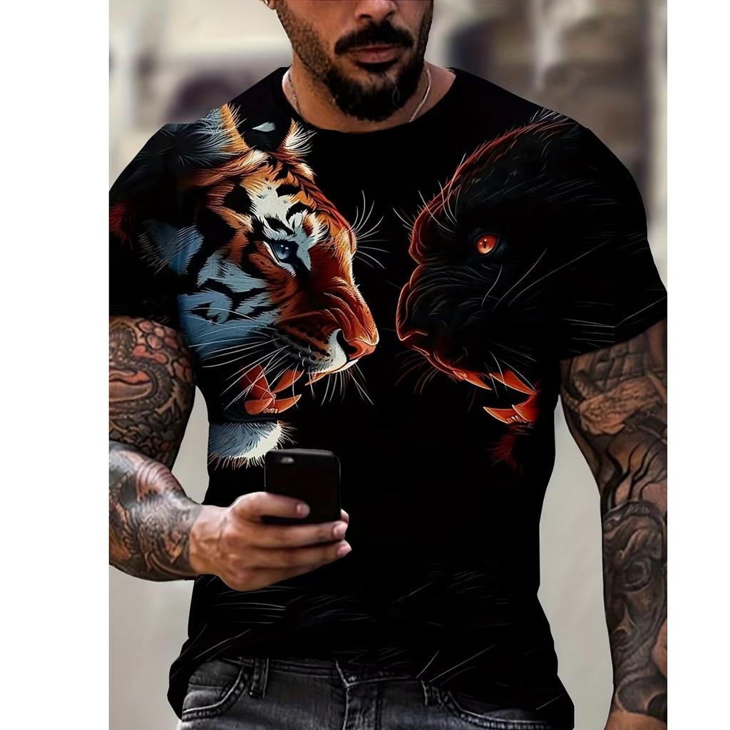 Men's T-shirt Skull Head 3D Digital Print Men's Novelty Short Sleeve Crew Neck Tees Summer Halloween Party Outdoor Fitness Tops