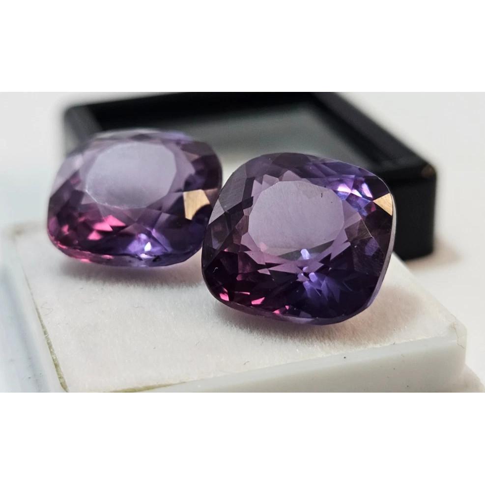 Natural Alexandrite Color Changing Cushion Cut 19+ Ct Pair Beautiful Gemstone