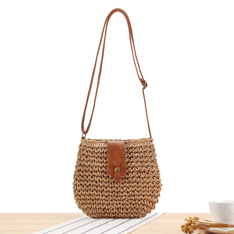 

Trendy Paper Rope Crossbody Bag, Forest Core Beach Photo Tote with Braided Texture - Versatile Boho Purse for Seaside & Daily Styling верблюд