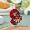 Red and Black Cartoon Mouse Birthday Cake Candles - Glitter Number Anniversary Decorations