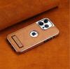 Applicable to Apple hand iPhone11promax case bracket electroplated leather case 11 leather anti-drop all-inclusive 11 hard case