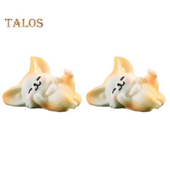 

2Pcs Mini Fox Ornament Чарівна декоративна довготривала мила міні маленька статуя лисиці фенек Мікроландшафт