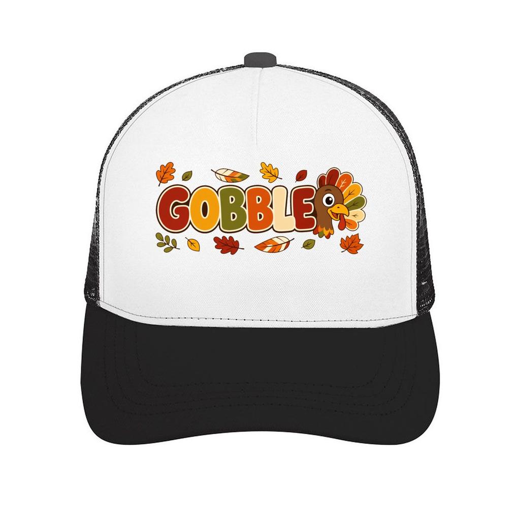 Playful Gobble Turkey Lettering Desi Mesh Baseball Cap Casual Hat Outdoor For Womens Unisex FeUnisex