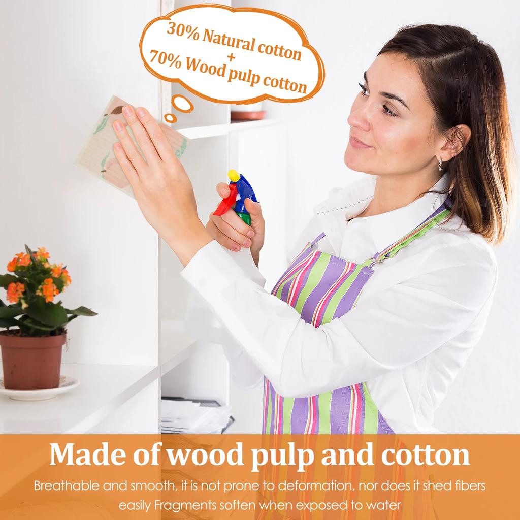 10Pcs Kitchen Dish Towels Absorbent Dishcloths Reusable Dishcloths Washable Kitchen Dish Rags Kitchen Oil-Free Cleaning Supply