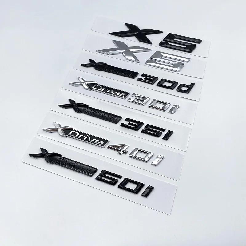 3D AB Schwarz Silber Schriftzug XDrive30i XDrive35i XDrive40i XDrive48i XDrive50i XDrive30d Für BMW X5 Auto Heckklappe Emblem Aufkleber yk2