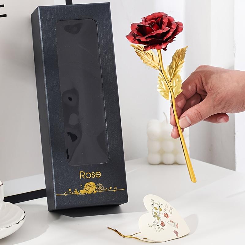 1pc Eternal Golden Rose Gift Box, Valentine's Anniversary Birthday Present for Wife, Forever Flower, Luxury Decor, Keepsake