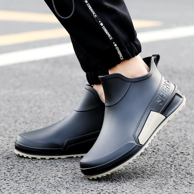 Waterproof shoes men's and women's rain shoes short tube couple Korean version rain boots wear non-slip and wear-resistant water boots r