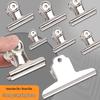 Stainless Steel Round Clip - Strong Multi-Size Mountain-Shaped Metal Stationery & Document Clip