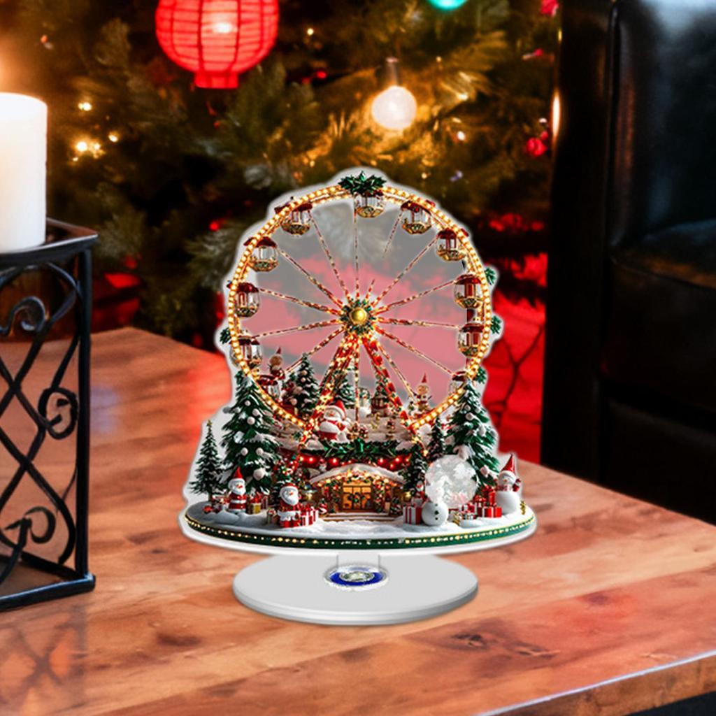 2D flat acrylic Christmas Ferris wheel decoration ornament base rotatable ornament handicraft ornament gift