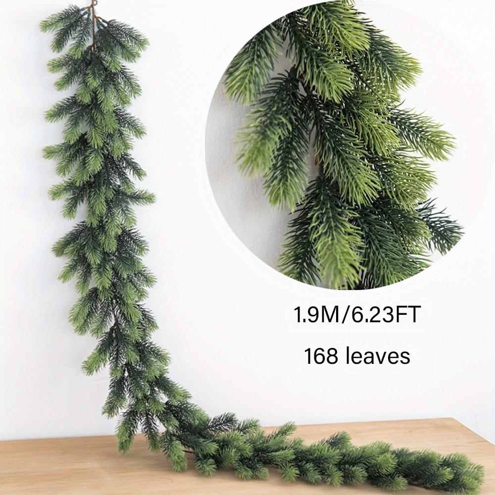 Christmas Artificial PE Hanging Rattan Decorative Cedar Garland with LED Light Garland for Mantel Fireplace Tablecloth