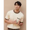 Men's Slim Fit Short Sleeve Color Block Pocket Knit T-Shirt - Summer Casual Trendy Wear
