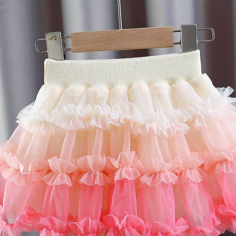 Falda de Media Longitud para Niñas Verano Nuevo Estilo Falda Tutú para Niñas Falda de Hilo Abullonada para Niños Falda Corta de Princesa para Bebé