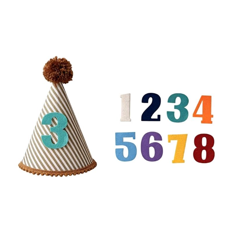 Portable Ventilated Cotton Celebration Hat With Adhesive Number Soft Cloth Party Hat For Whole Ages