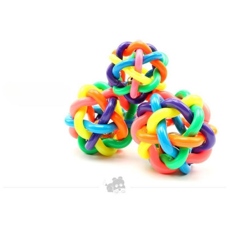 Pet Dog Ball Toys Colorful Bell Woven Toy Popular Dog Bite Resistant Rubber Pet Chewing Playing Fetching Nice Ball Products