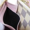 Used 12564 Portefeiulle Clemence N61264 7940 Logo Ivory Zip Around Damier Azur Rose Ballerine for Women from Japan