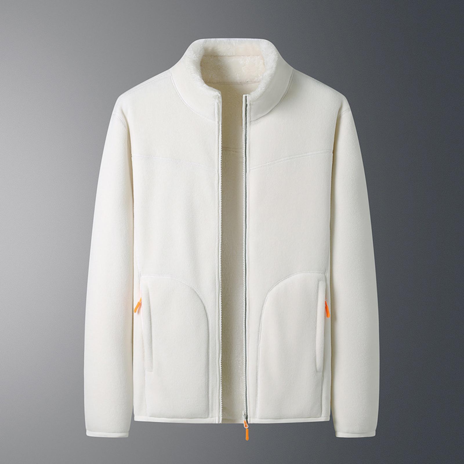 

Мужская повседневная куртка для улицы однотонная флисовая куртка на двусторонней молнии XXXL