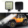 Square 48W LED Work Light 12V 24V Off Road Flood Spot Lamp For Car Truck SUV