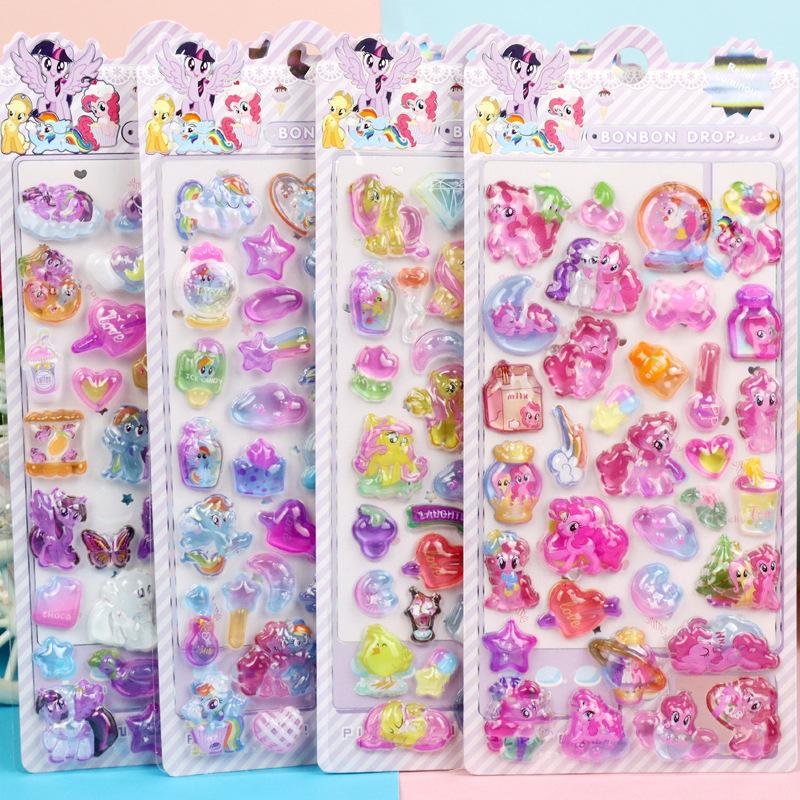 4pcs Mix Hellokitty Kuromi My Melody Cinnamoroll  3d Stereo Crystal Sticker Handbook  Diy Birthday Party Supplies