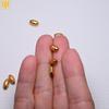 Copper-Plated 24K Gold Frosted Oval Beads for Handmade Jewelry