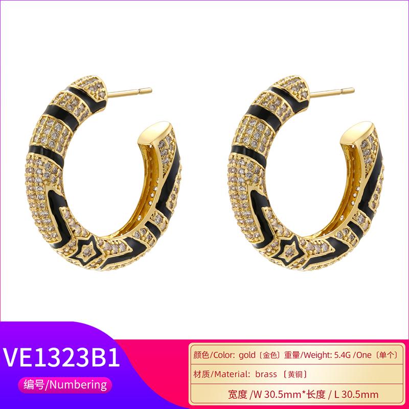 ZHUKOU 4 styles of earrings/studs with zirconia and snake motifs Atmospheric and glamorous earrings for women: VE1321-VE1324