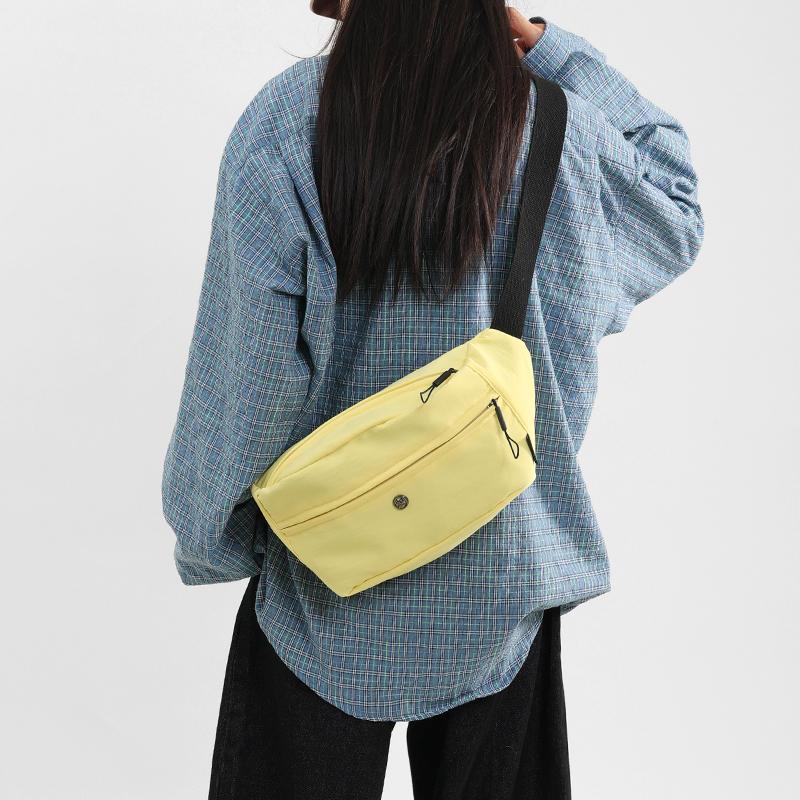Cycling Chest Bag Solid Color Waist Bag Outdoor Large Capacity Crossbody Bag