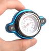 Blue Radiator Cap With Small End Water Temperature Gauge - Efficient Monitoring Easy Installation High-Q Durable