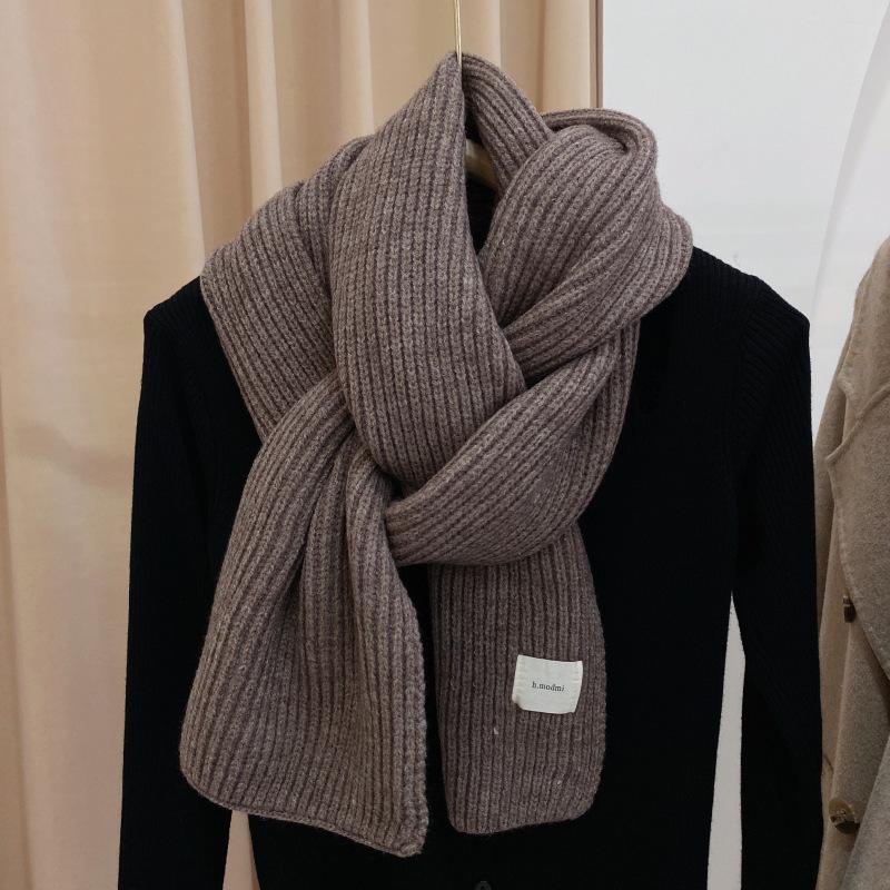 New Red Arctic Fleece Knitted Scarf Men's and Women's Winter Christmas Student Couple Thickened Wool Scarf Korean