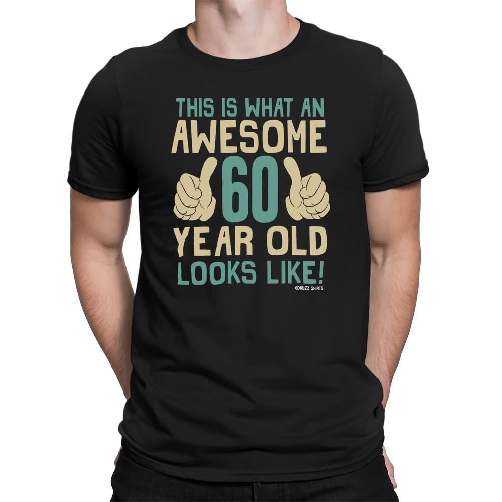 Mens 60th BIRTHDAY T-Shirt AWESOME 60 Years Old Premium Quality Gift