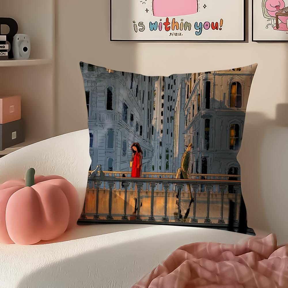 Art Magazine TThe NNew Yorker Cushion Cover Pillowcase Short Plush Invisible Zipper Room Sofa Cushion Cover