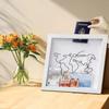 2PCS Adventure Archive Boxes Map Box Photo Frame Hanging Travelling Memorial Box Ticket Stamp Shadow Box Photo Frame Memory Box