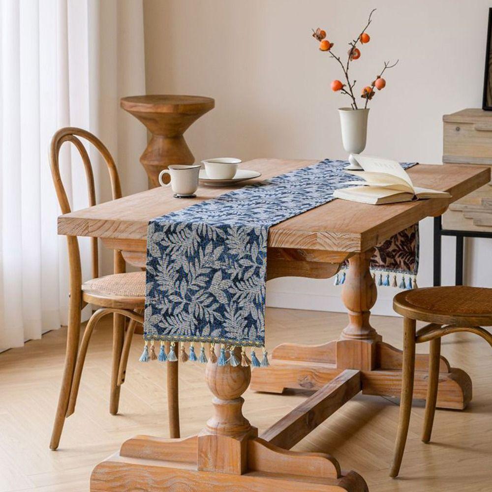 

с кисточкой дорожка для стола жаккардовая скатерть флаг на стол покрывало на стол декор стола 33*120CM красный