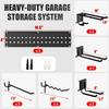 Garage Tool Organizer Wall Mount 48 Inches with 10 Adjustable Heavy-Duty Hooks, Garage Organization Garden Storage Rack Up To 400 Lbs
