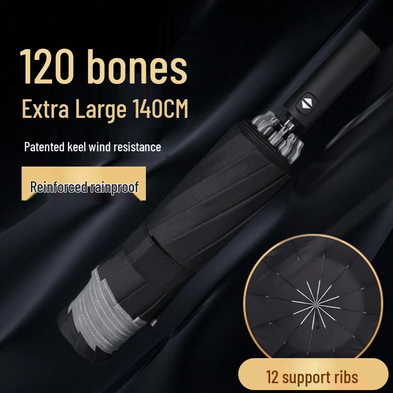

Автоматический складной мужской зонт-наоборот XL на 200 спиц - Усиленный, Очень толстый, Ветрозащитный, Штормоустойчивый