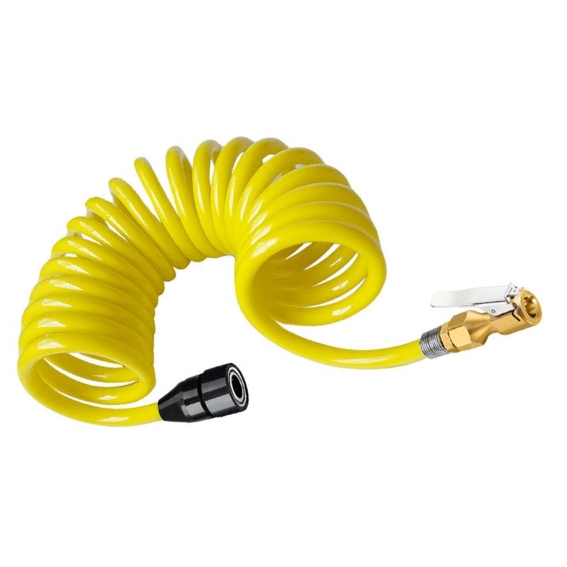 Tire Inflation Hose 9.8ft/16ft Extension Tube Universal Tire Air Compressor Hose Flexible Recoil Air Inflator Connector