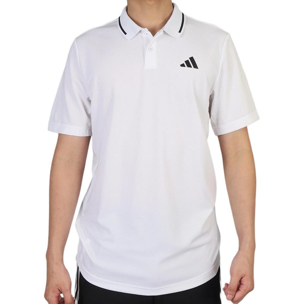 Adidas Solid Color Sports Casual Short Sleeve Polo Shirt Men Tops White HS3245